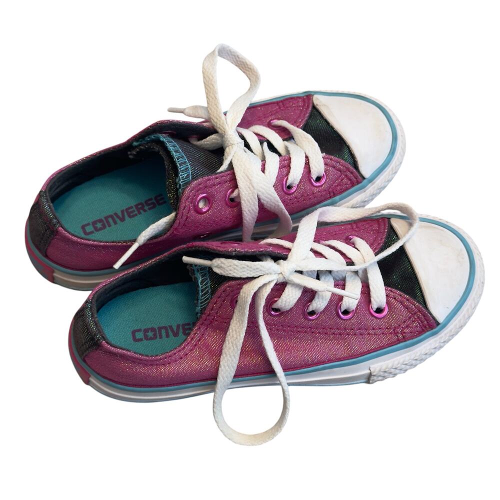 Girls Pink Converse Sneakers, Size 11